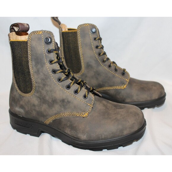 BLUNDSTONE WOMEN'S 2326 LACE UP LEATHER ANKLE BOOTS RUSTIC BROWN SZ 7.5 - Picture 1 of 8
